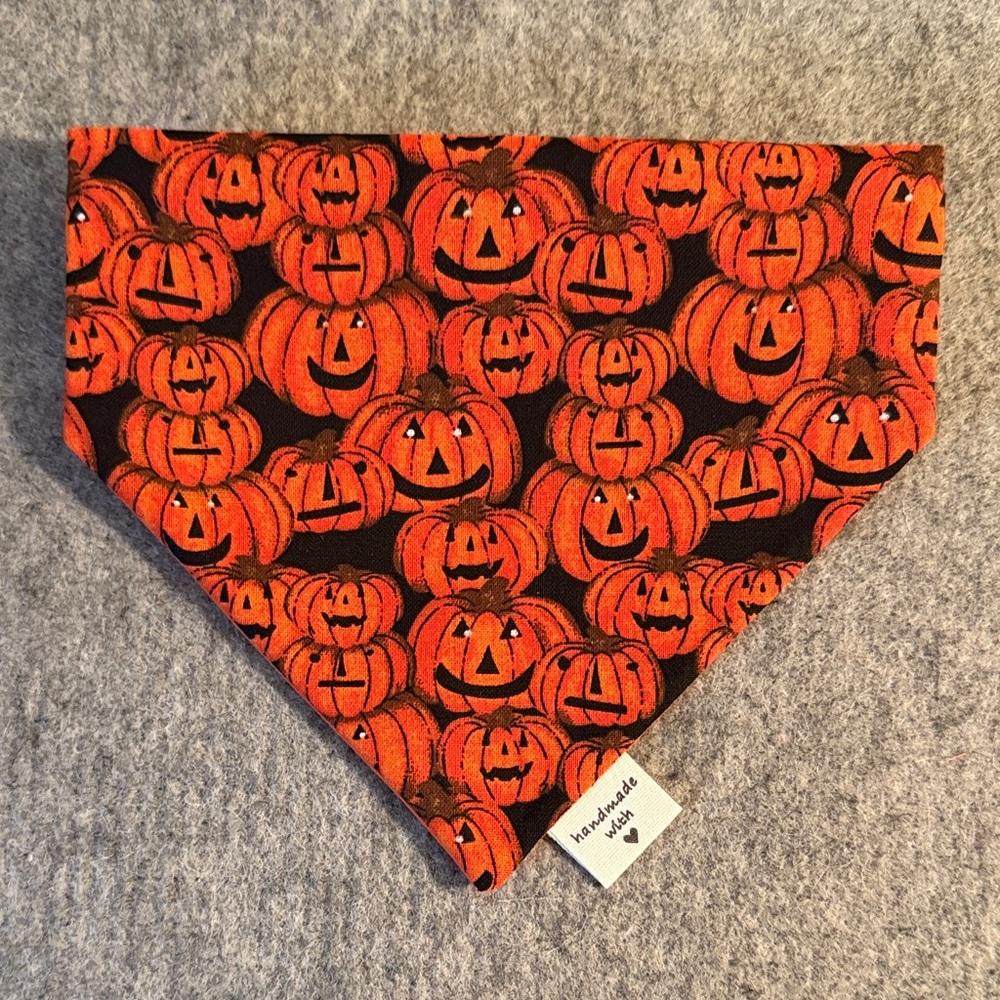 Halloween Pumpkin Scrunchie Dog Bandana